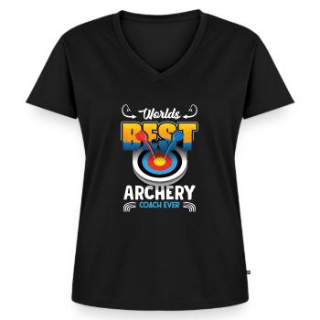Archery Saying Funny Archer Quote Bow Archery - Women's Premium Organic V-neck T-shirt - black - Front - AI Model Female 172 light (172cm)