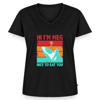 Hai Spruch Hai Kostüm Lustiger Hai Liebhaber - Frauen Premium Bio T-Shirt mit V-Ausschnitt - Schwarz - Vorne - AI Model Female 172 light (172cm)