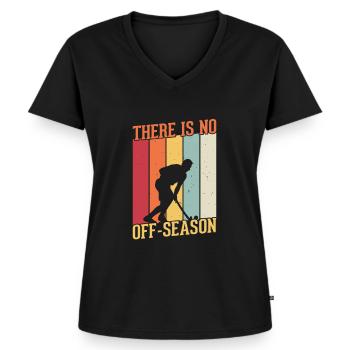 Sports des joueurs de hockey sur gazon - T-shirt encolure en V Premium bio Femme - noir - Devant - AI Model Female 172 light (172cm)
