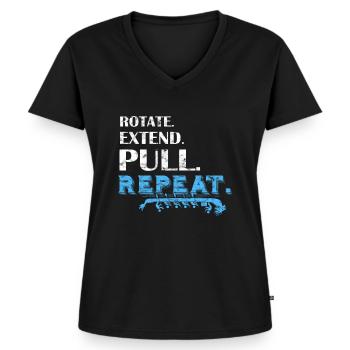 Drachenbootrennen Festival Drachenboot - Frauen Premium Bio T-Shirt mit V-Ausschnitt - Schwarz - Vorne - AI Model Female 172 light (172cm)