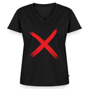 Ein klares Nein! - Frauen Premium Bio T-Shirt mit V-Ausschnitt - Schwarz - Vorne - AI Model Female 172 light (172cm)