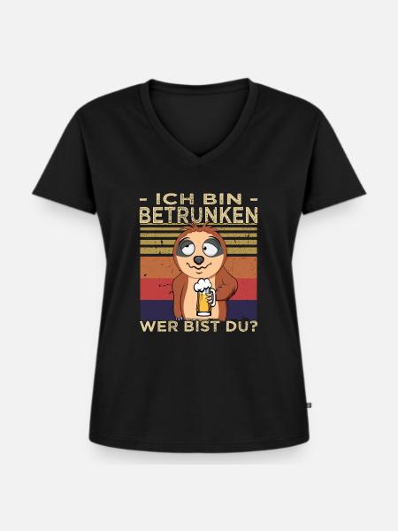 Biertrinker - Männerabend - Saufen - Frauen Premium Bio T-Shirt mit V-Ausschnitt - Schwarz
