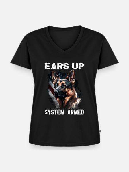 Schäferhund - Deutscher Schäferhund Hundebesitzer - Frauen Premium Bio T-Shirt mit V-Ausschnitt - Schwarz