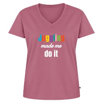Le jonglage est mon jongleur cardio, barman, - T-shirt encolure en V Premium bio Femme - mauve - Devant - AI Model Female 172 dark (172cm)
