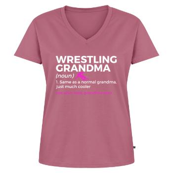 Wrestling - Frauen Premium Bio T-Shirt mit V-Ausschnitt - Mauve - Vorne - AI Model Female 172 dark (172cm)