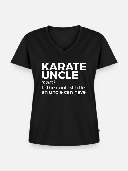 Karate - Frauen Premium Bio T-Shirt mit V-Ausschnitt - Schwarz
