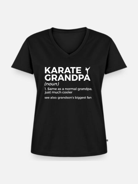 Karate - Frauen Premium Bio T-Shirt mit V-Ausschnitt - Schwarz