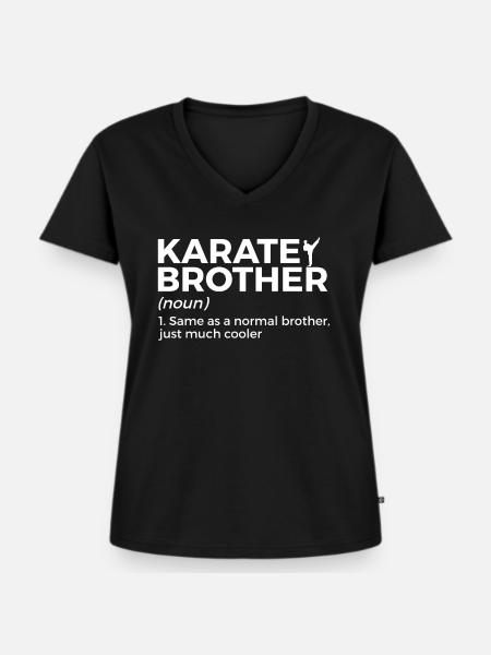 Karate - Frauen Premium Bio T-Shirt mit V-Ausschnitt - Schwarz