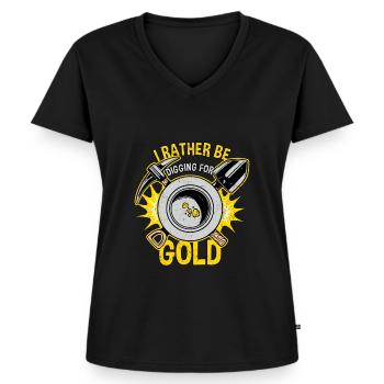 Gold Miners Gold Seekers Gold Diggers - Women's Premium Organic V-neck T-shirt - black - Front - AI Model Female 172 light (172cm)