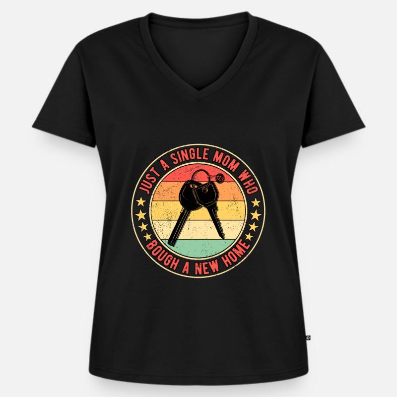 Einweihungsparty Einweihungsfeier Mutter - Frauen Premium Bio T-Shirt mit V-Ausschnitt - Schwarz