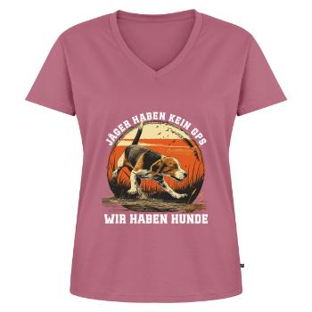 Jäger Geschenk Jagdschein Bestanden Lustiger - Frauen Premium Bio T-Shirt mit V-Ausschnitt - Mauve - Vorne - AI Model Female 172 dark (172cm)