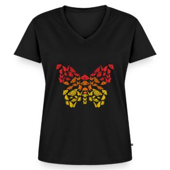 High heels for butterfly lovers and design - T-shirt encolure en V Premium bio Femme - noir - Devant - AI Model Female 172 light (172cm)