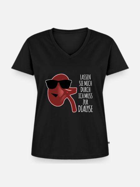 Dialyse Niere Dialyseklinik - Frauen Premium Bio T-Shirt mit V-Ausschnitt - Schwarz
