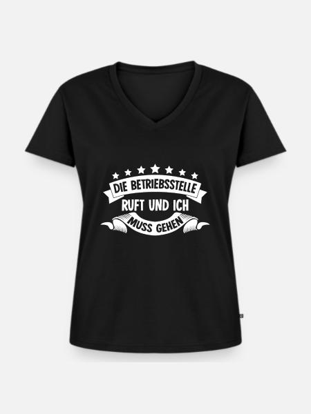 Fahrdienstleiter Zug Betriebsstelle - Frauen Premium Bio T-Shirt mit V-Ausschnitt - Schwarz