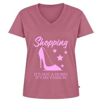 Chaussures d’achat Talons hauts - T-shirt encolure en V Premium bio Femme - mauve - Devant - AI Model Female 172 dark (172cm)