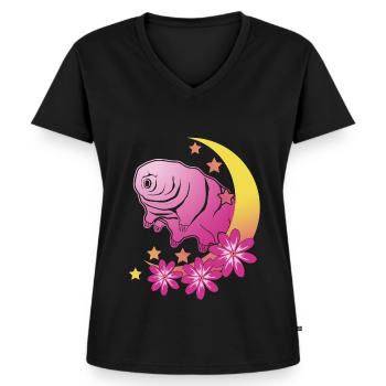 Tardigrade Water Bear Moon Tardigrades - Women's Premium Organic V-neck T-shirt - black - Front - AI Model Female 172 light (172cm)