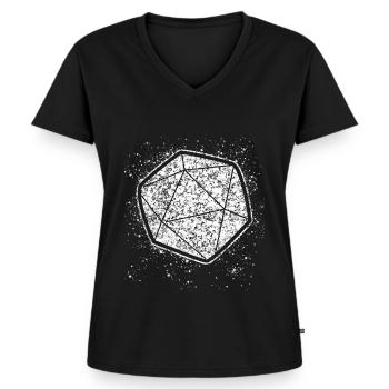 RPG Tabletop Rollenspiel D20 Würfel - Frauen Premium Bio T-Shirt mit V-Ausschnitt - Schwarz - Vorne - AI Model Female 172 light (172cm)