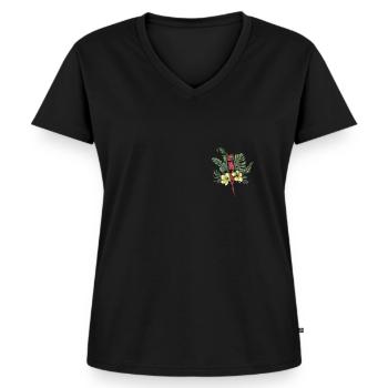 Macaw Parrot I South America Exotic bird for - Women's Premium Organic V-neck T-shirt - black - Front - AI Model Female 172 light (172cm)