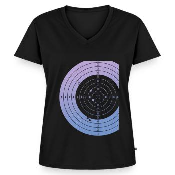 Sportschütze Zielscheibe Schützenkönig - Frauen Premium Bio T-Shirt mit V-Ausschnitt - Schwarz - Vorne - AI Model Female 172 light (172cm)