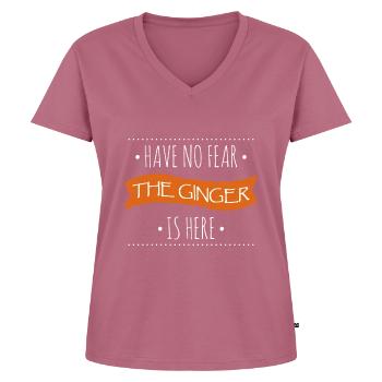 Rousse Cheveux roux Rousse - T-shirt encolure en V Premium bio Femme - mauve - Devant - AI Model Female 172 dark (172cm)