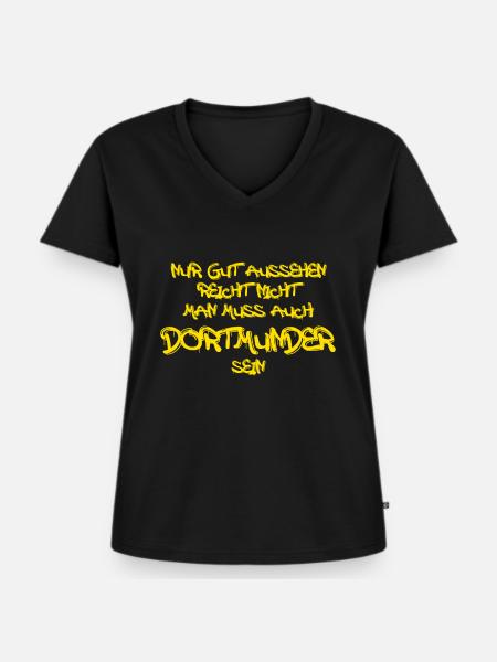 Dortmunder Spruch Dortmund - Frauen Premium Bio T-Shirt mit V-Ausschnitt - Schwarz