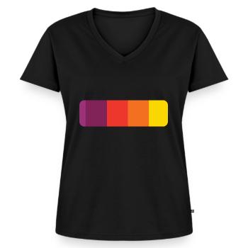 Bandes - T-shirt encolure en V Premium bio Femme - noir - Devant - AI Model Female 172 light (172cm)