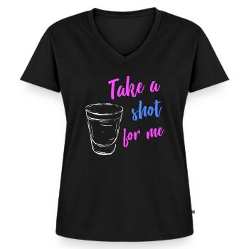 Alkohol - Frauen Premium Bio T-Shirt mit V-Ausschnitt - Schwarz - Vorne - AI Model Female 172 light (172cm)