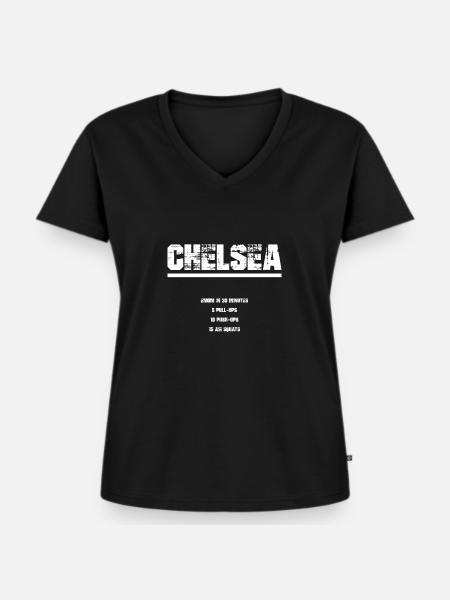 Chelsea - Frauen Premium Bio T-Shirt mit V-Ausschnitt - Schwarz