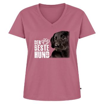 Der Beste Hund - Labrador Braun - Frauen Premium Bio T-Shirt mit V-Ausschnitt - Mauve - Vorne - AI Model Female 172 dark (172cm)
