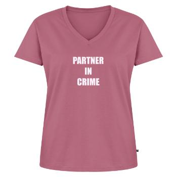 PARTENAIRES EN CRIME - T-shirt encolure en V Premium bio Femme - mauve - Devant - AI Model Female 172 dark (172cm)