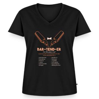 Barman disant - T-shirt encolure en V Premium bio Femme - noir - Devant - AI Model Female 172 light (172cm)