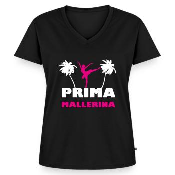 Prima Mallerina - Frauen Premium Bio T-Shirt mit V-Ausschnitt - Schwarz - Vorne - AI Model Female 172 light (172cm)