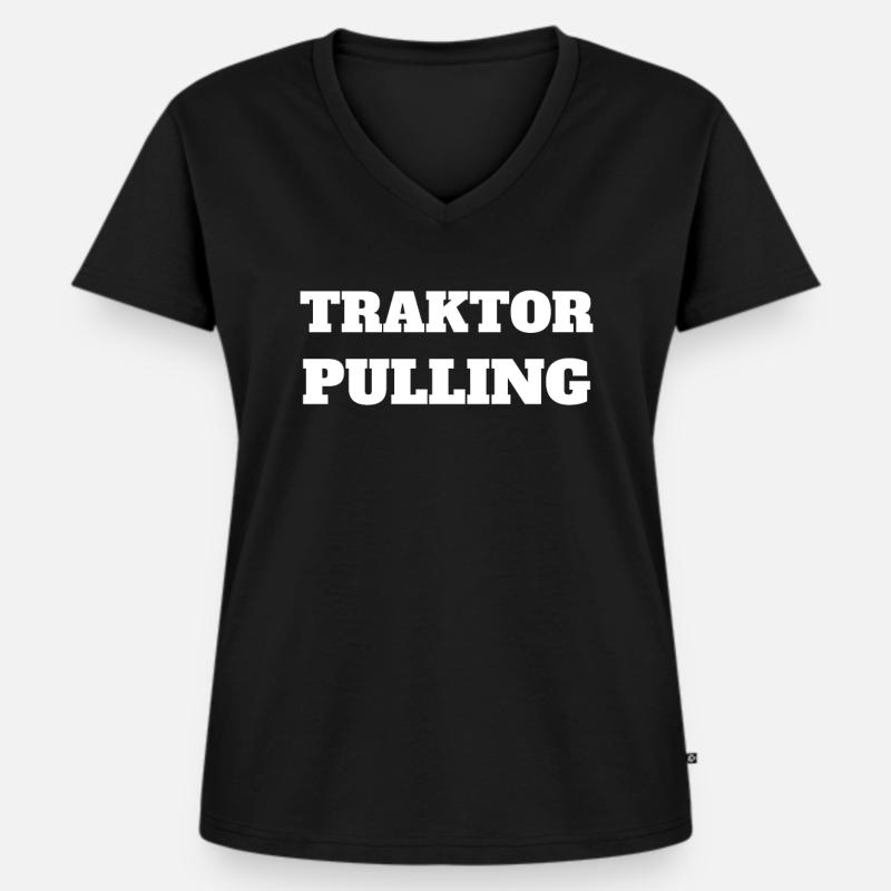 Tractor pulling - Women's Premium Organic V-neck T-shirt - black