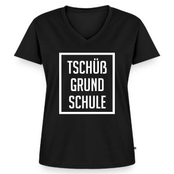 Grundschule Abschluss Grundschulabschluss Geschenk - Frauen Premium Bio T-Shirt mit V-Ausschnitt - Schwarz - Vorne - AI Model Female 172 light (172cm)