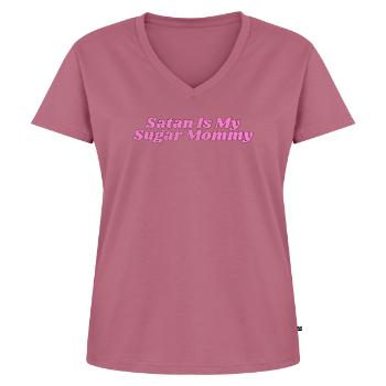 Satan Is My Sugar Mommy I Toyboy Babyboy BDSM Sub - Frauen Premium Bio T-Shirt mit V-Ausschnitt - Mauve - Vorne - AI Model Female 172 dark (172cm)