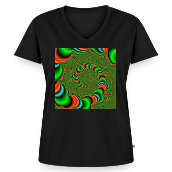 Fractal # 209 - Women's Premium Organic V-neck T-shirt - black - Front - AI Model Female 172 light (172cm)