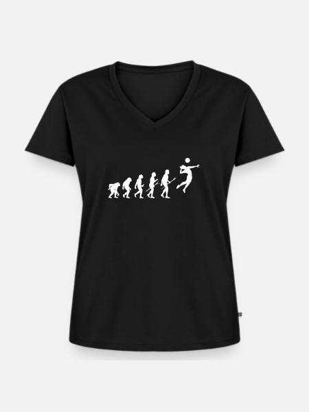 Evolution Volley- - Frauen Premium Bio T-Shirt mit V-Ausschnitt - Schwarz