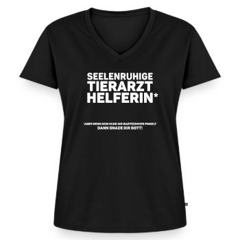Tierarzt Tierarzthelferin Tierdoktor TFA Geschenk - Frauen Premium Bio T-Shirt mit V-Ausschnitt - Schwarz - Vorne - AI Model Female 172 light (172cm)