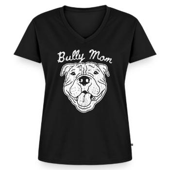 Bully Mom Hundebesitzer American Bully Geschenk - Frauen Premium Bio T-Shirt mit V-Ausschnitt - Schwarz - Vorne - AI Model Female 172 light (172cm)