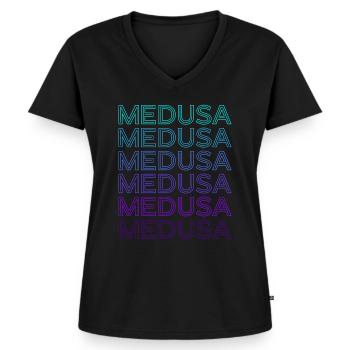Méduse Serpent Cheveux Gorgones Monstre Grec R - T-shirt encolure en V Premium bio Femme - noir - Devant - AI Model Female 172 light (172cm)