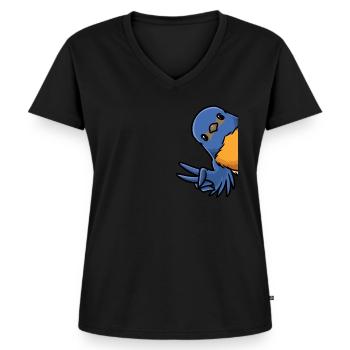 Hut Singer Bird - Women's Premium Organic V-neck T-shirt - black - Front - AI Model Female 172 light (172cm)