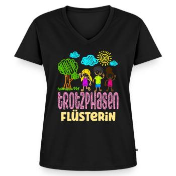 Erzieherin Lustig Kindergärtnerin - Frauen Premium Bio T-Shirt mit V-Ausschnitt - Schwarz - Vorne - AI Model Female 172 light (172cm)