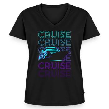 Cruise Ship Retro Gift - Women's Premium Organic V-neck T-shirt - black - Front - AI Model Female 172 light (172cm)