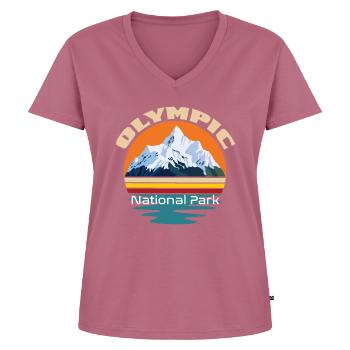 Parc national Nature Washington - T-shirt encolure en V Premium bio Femme - mauve - Devant - AI Model Female 172 dark (172cm)