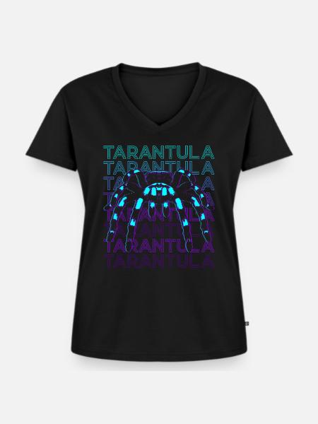 Vogelspinne Retro - Frauen Premium Bio T-Shirt mit V-Ausschnitt - Schwarz