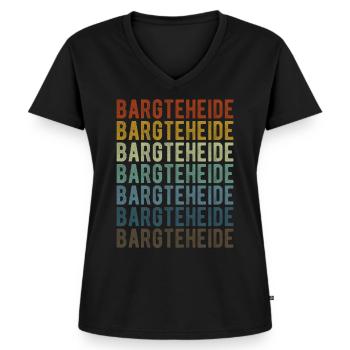 Bargteheide Stadt Retro Vintage - Frauen Premium Bio T-Shirt mit V-Ausschnitt - Schwarz - Vorne - AI Model Female 172 light (172cm)