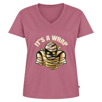 Maman effrayante C’est un Wrap Halloween - T-shirt encolure en V Premium bio Femme - mauve - Devant - AI Model Female 172 dark (172cm)