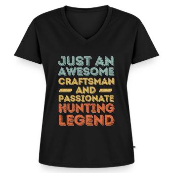 Artisan hunting retro - Women's Premium Organic V-neck T-shirt - black - Front - AI Model Female 172 light (172cm)