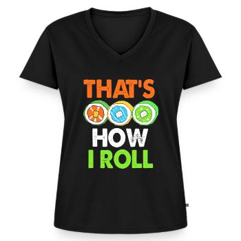 Sushi Go Reis Japan Tokio Miso Nigiri Maki Udon - Frauen Premium Bio T-Shirt mit V-Ausschnitt - Schwarz - Vorne - AI Model Female 172 light (172cm)