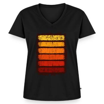 Trendy Abstrakt Design Muster Geometrisch Geschenk - Frauen Premium Bio T-Shirt mit V-Ausschnitt - Schwarz - Vorne - AI Model Female 172 light (172cm)
